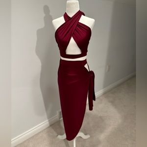 Fashion Nova Sexy Burgundy Set